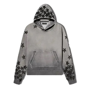 Sudadera con capucha completa de tela polar de algodón personalizada 2024, sudadera con logotipo serigrafiado para hombre, Sudadera con capucha estampada de gran tamaño para hombre - Product Image 1