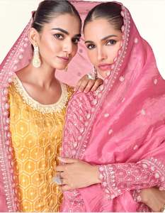 Traje Palazoo de seda Premium para mujer, traje indio tradicional con Dupatta a juego, perfecto para bodas y ropa festiva - Product Image 5