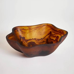 Frutero de Resina Único y Moderno, Tallado a Mano, Estilo Indio, Color Marrón, para Ensaladas, Decoración del Hogar, Fiestas, Ecológico - Product Image 1