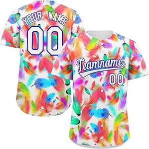 Camiseta de béisbol personalizada de alta calidad para hombres y mujeres, estilo Hip Hop juvenil, nombre personalizado, número, Impresión de logotipo, ropa deportiva bonita cosida - Product Image 6