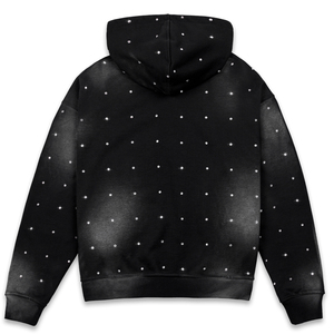 Nouvelle collection hiver : Streetwear à capuche coupe droite, en molleton 100% coton épais, lavé, orné de strass numériques, écologique et coupe-vent - Product Image 6