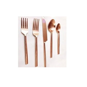 Couverts de mariage élégants de luxe en cuivre de haute qualité couteau à dîner cuillère fourchette restaurant moderne en cuivre ensemble de couverts de mariage - Product Image 1