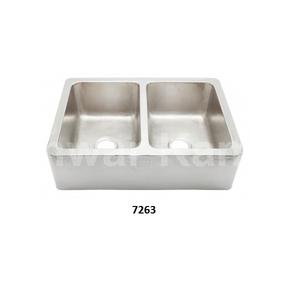 Évier de cuisine rectangulaire en acier inoxydable martelé fabriqué à la main Évier de cuisine moderne en acier inoxydable de qualité supérieure - Product Image 1