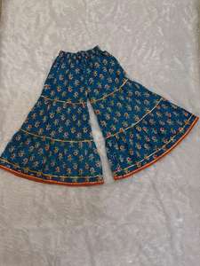 ชุดชาราผ้าฝ้ายแท้พิมพ์ลายดอกไม้ที่สง่างามสำหรับเด็กผู้หญิงชุดแฟชั่นสไตล์อินเดียชนเผ่า - Product Image 4