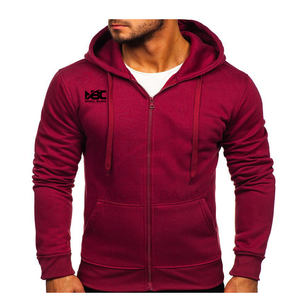ซิปมีฮู้ดสำหรับผู้ชาย COLOUR Claret hoodies กำหนดราคาดีที่สุดกลางแจ้งลำลองแบบรูดซิปขึ้นมีฮู้ดผลิตในปากีสถาน - Product Image 1