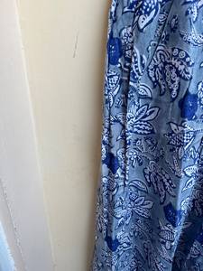 Women's Sleeveless Indian Cotton <b>Summer</b> <b>Dress</b> blue Long Gown <b>with</b> Hand Block Printed Floral Design ODM Supply - Product Image 5