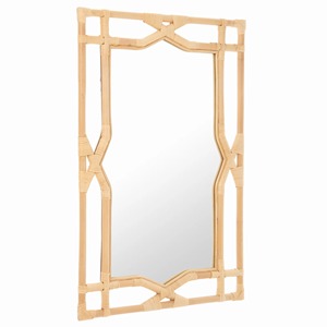 Espejo de pared cuadrado de ratán tejido Art Deco clásico estilo Simple para boda dormitorio sala de estar baño decoración del hogar - Product Image 2