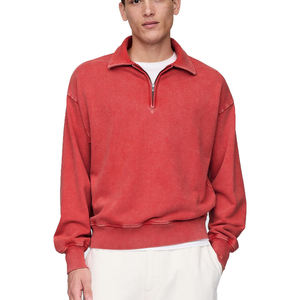 Pull-over à fermeture éclair et à quart de corps pour homme, pull-over en tricot, pull-over en coton à col rond, sweat-shirt unisexe en polaire - Product Image 2