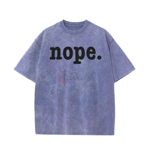 Vente en gros de t-shirt surdimensionné en coton épais streetwear vintage délavé à l'acide hommes femmes automne hiver mode t-shirt rétro décontracté - Product Image 1