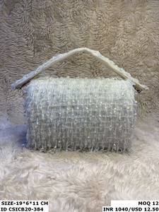 Designer Artisan Handmade Crystal Stone Broderie perlée Pochette de mariée Sacs à main sophistiqués pour les occasions spéciales du soir - Product Image 5