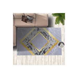 Alfombra de poliéster con detalle de oro gris, patrón rectangular abstracto, Alfombra de salón de pared a pared para dormitorios de adolescentes, coches, impresión Digital - Product Image 3