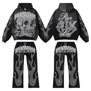 ชุดวอร์มผ้าฝ้ายผ้าฟลีซสำหรับผู้ชาย, ชุดวอร์มเหมาะสำหรับอากาศหนาวเครื่องแต่งกายแนวสตรีทและกิจกรรมออกกำลังกายทุกวัน - Product Image 6