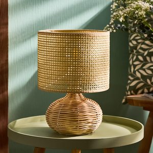 โคมไฟหวายตั้งโต๊ะแบบทอจากไม้ไผ่โคมไฟทำจากวัสดุแฮนด์เมดอุปกรณ์ตกแต่งบ้านขายส่ง - Product Image 6
