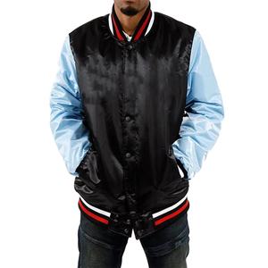 Mangas Chenille bordado y logotipo frontal estilo Letterman chaqueta de béisbol de moda para hombres con chaquetas universitarias de satén - Product Image 1