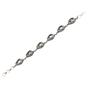 Healing Clear Crystal Quartz <b>Solid</b> 925 <b>Silver</b> Intricate Design Gorgeous <b>Bracelet</b> Bezel Set Women's Jewelry Everyday Wear - Product Image 3