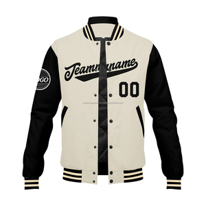 Chaqueta Deportiva Varsity de Lana Personalizada con Mangas de Cuero, Cuello Alto Cortavientos, Ropa Deportiva para Equipos - Product Image 2
