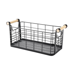 Cesta de Almacenamiento de Alambre de Hierro Metálico Vintage con Asa, Acabado Galvanizado Ecológico, Organización Decorativa para Cocina - Product Image 2