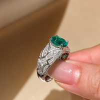 18K Gold Ovaler Labor-Smaragd 14K Vergoldeter IGI-Zertifizierter Pav-Diamant Cocktailring Hochzeit Maßgefertigter Schmuck OEM/ODM Party