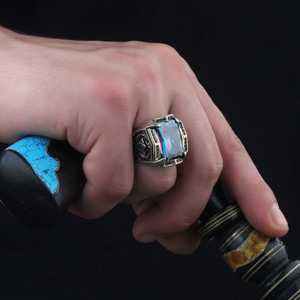 Mystic Topaz Stone 925 Silver Dazzle Men <b>Ring</b> Turkish Handmade <b>Ring</b> Turkish Wholesales Silver Jewelry - Product Image 2