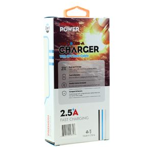 Ricarica rapida 2-in-1 a doppia porta caricatore da parete USB-A e USB-C 2.5A con cavo da 3FT USB a USB-C, dispositivi universali - Product Image 2