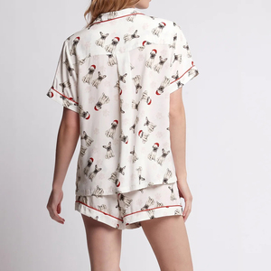 Bộ đồ ngủ nữ cotton hữu cơ cao cấp Beefey, 2 món, mùa hè, kiểu rộng rãi, tay ngắn, thoải mái - Product Image 3