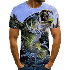 Camiseta Deportiva de Manga Corta para Hombre, Diseño de Pintor con Estampado Digital, Secado Rápido, Protección Solar UPF 50, Transpirable, 100% Poliéster, Ideal para Pesca y Uso Diario - Product Image 3