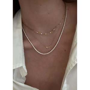 Dear Kaia Nameplate Bracelet and Necklace Stack with Letter Shape Elegant Personalized Accessory - Product Image 3