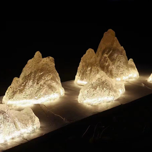 Escultura de roca de acero inoxidable, luz LED de Metal personalizada para jardín al aire libre, a <span class=keywords><strong>la</strong></span> venta - Product Image 2