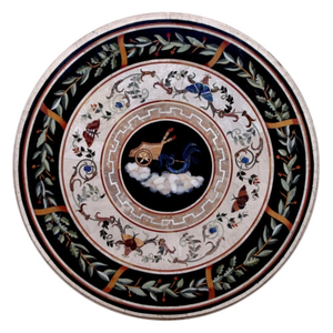 Green Marble Mother Pearl Inlay Handmade Customized Model Love Valentine's Day Folk Art Flower Tabletop India Pietra - Product Image 1