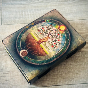 Carnet en cuir Arbre de Vie, carnet de croquis et livre de sorts fait main, papier à bords festonnés, 200 pages, Grimoire vintage - Product Image 5