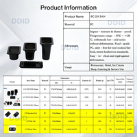 Peralatan Dapur Komersial 1/9 Warna Hitam Tahan Panas Wadah Plastik PC Gn Pan Steam Table Pan Wadah Plastik dengan Tutup