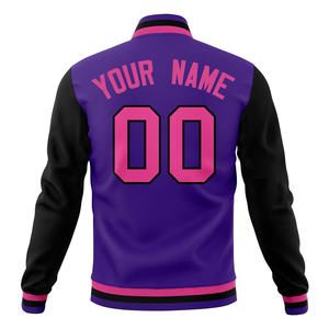 Veste universitaire unisexe aux couleurs contrastées Bomber streetwear oversize avec patchs brodés en chenille Veste rétro tendance - Product Image 6