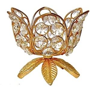 3 Arms Elegant Look Most Fancy Unique Designer Crystal Beaded Candle Holder Votive Wedding Table Centerpiece <b>Decoration</b> Supplies - Product Image 3