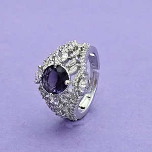 แหวนเพชร CZ แฟชั่นดีไซน์สุดหรูพร้อมชุบโรเดียม - Product Image 5