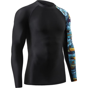 Design Long Sleeve Mens Sports <b>Shirt</b> Custom Sublimation Print <b>Compression</b> <b>Shirt</b> MMA Muay Thai Grappling Rash Guard - Product Image 3