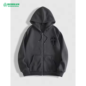 เสื้อฮู้ดซิปแบบยูนิเซ็กซ์คุณภาพสูง ขายส่ง ผ้าฝ้าย 100% ฟลีซ/เฟรนช์เทอร์รี่ สกรีนลายปักตามสั่ง แห้งเร็ว ระบายอากาศได้ดี - Product Image 3