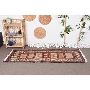 Classique Vintage turc tapis rouge Beige 230X610cm grande surface laine Latex support rectangulaire abstrait 10mm pour couloir chambre décor - Product Image 1