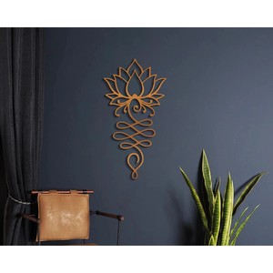 Art mural en métal fleur de lotus, tentures florales, décoration murale de jardin extérieur, cadeau de pendaison de crémaillère - Product Image 1