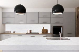 Prime Core Custom Kitchen Bathroom Vanity Tops Calacatta Quartz Stone Countertops Prefab Cut Eco-Friendly Fire Resistant Modern - Product Image 1