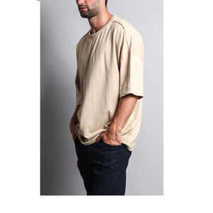 Camisetas de Algodón Extra Grandes para Hombre, Estilo Holgado, con Logotipo Personalizado, Hombros Caídos, Colores Pastel, al por Mayor, 2026 OEM - Product Image 1