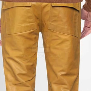 Pantalon en cuir pour homme de qualité supérieure, léger, respirant, avec une finition lisse, parfait pour les occasions décontractées et les soirées - Product Image 4