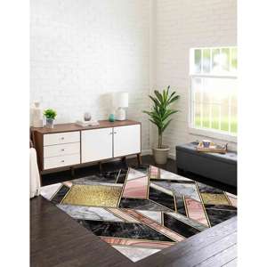 Pink and Gold Marble <b>Rug</b>: Luxury Alcohol Ink Accent <b>Rug</b>,<b>Chenille</b> <b>Rug</b> - Product Image 1