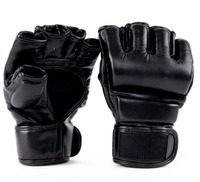 Guantes de Entrenamiento de Cuero para UFC, Diseño de Palma Abierta para Kickboxing, Guantes de Boxeo Duraderos para MMA, Ligeros, Antideslizantes y que Absorben la Humedad