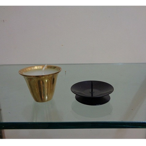 Brass polish gold plated <b>Small</b> <b>candle</b> cup with wax - Product Image 1