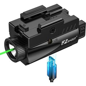 Combo lampe torche et laser EZshoot 1000 lumens rechargeable faisceau vert avec montage sur rail coulissant - Product Image 1