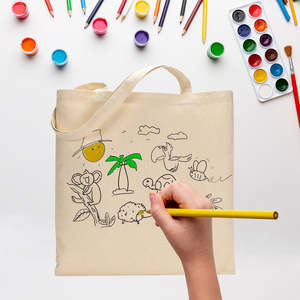 Sac fourre-tout noir à motif tropical pour enfants, idéal pour le coloriage et la peinture (niveau avancé) – Sacs à bandoulière et sacs messager pour étudiants - Product Image 4