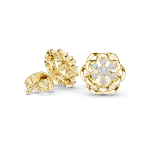 Boucles d'oreilles en diamant de laboratoire pour femmes, 0,176 CT, clarté VVS-VS EF, or 18 carats, 14 carats, 10 carats et argent 925, rose, jaune, blanc - Product Image 3