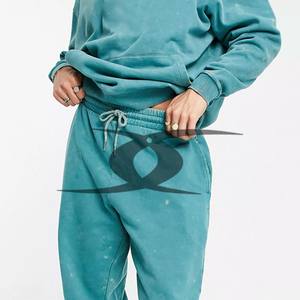 Survêtement oversize en coton d'hiver pour hommes, sweat à capuche imprimé en détresse, survêtement, survêtement en polaire délavé à l'acide - Product Image 4