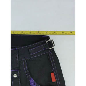 Pantalones Anchos Rectos Estilo Punk Gótico Negro y Morado con Cadenas y Cremalleras, Pantalones de Fiesta Juveniles Estilo Rock - Product Image 5
