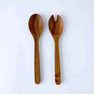 ชุดส้อมสลัดและช้อนทำจากไม้ชุดสลัดทำมือแบบอินเดียปรับแต่งได้ - Product Image 3